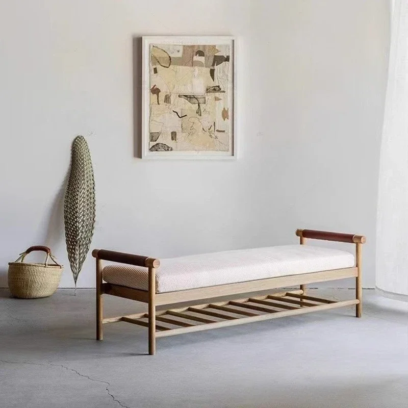 

Solid wood bedside stool bedroom home sofa bench