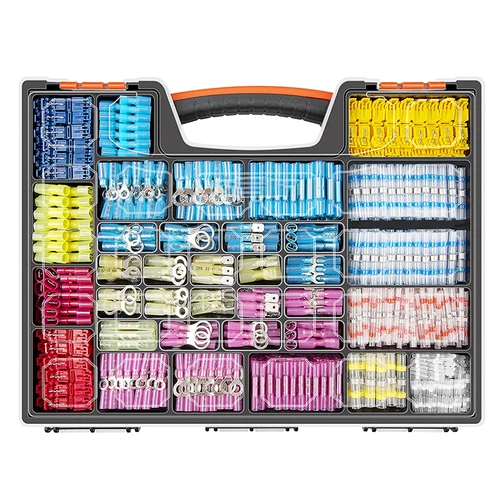 Terminales de engarzado a tope termorretráctiles, sello de soldadura impermeable, conectores eléctricos, Kit de empalme de Cable, marino automotriz