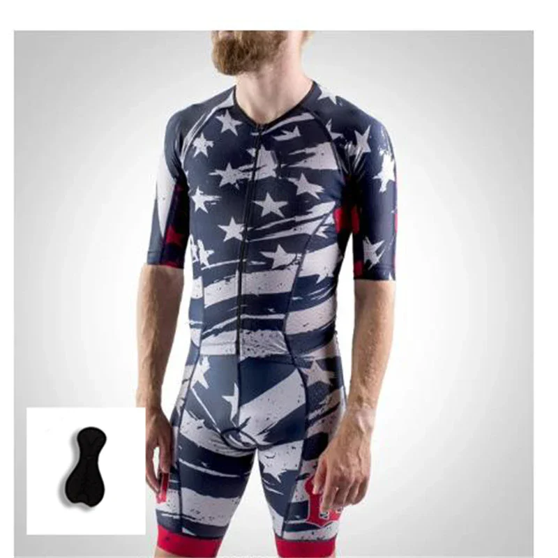 Men\'s Wholesale Custom Breathable Short Sleeves Cycling Jersey Custom ,Sublimation Printing Professional Triathlon Jumpsuit Suit