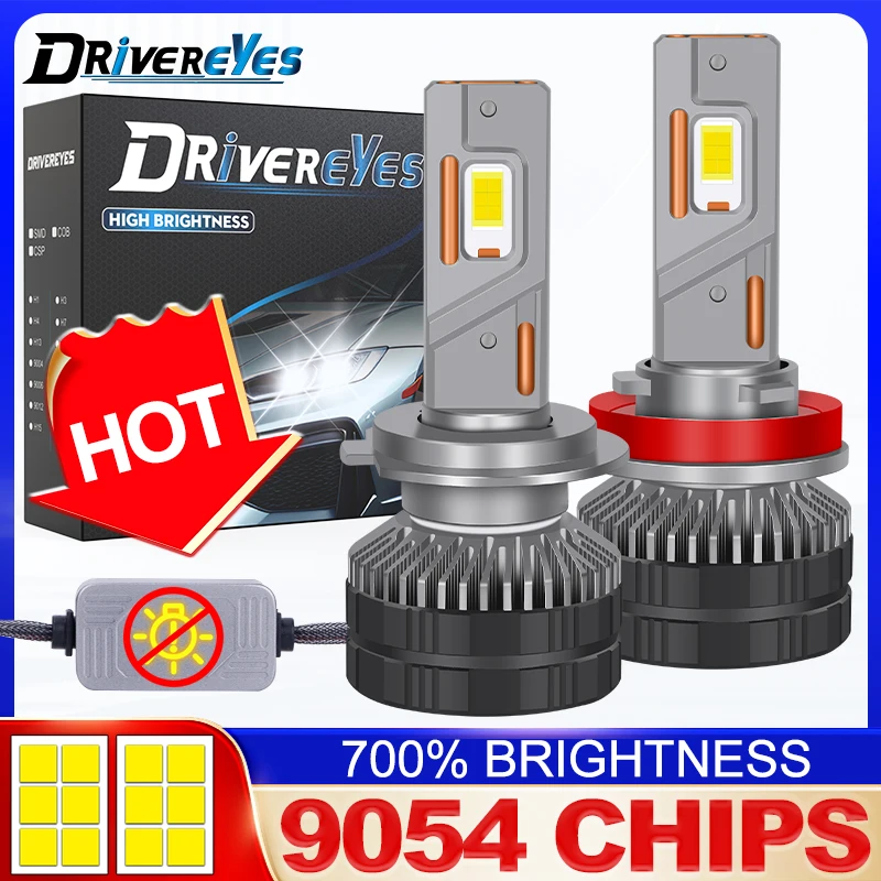

Drivereyes H7 led 6000K 4300K H4 Led Lamp Double CopperTube Fog Lights For Car H1 H11 H8 H9 Led Headlight Bulb Super Canbus 12V