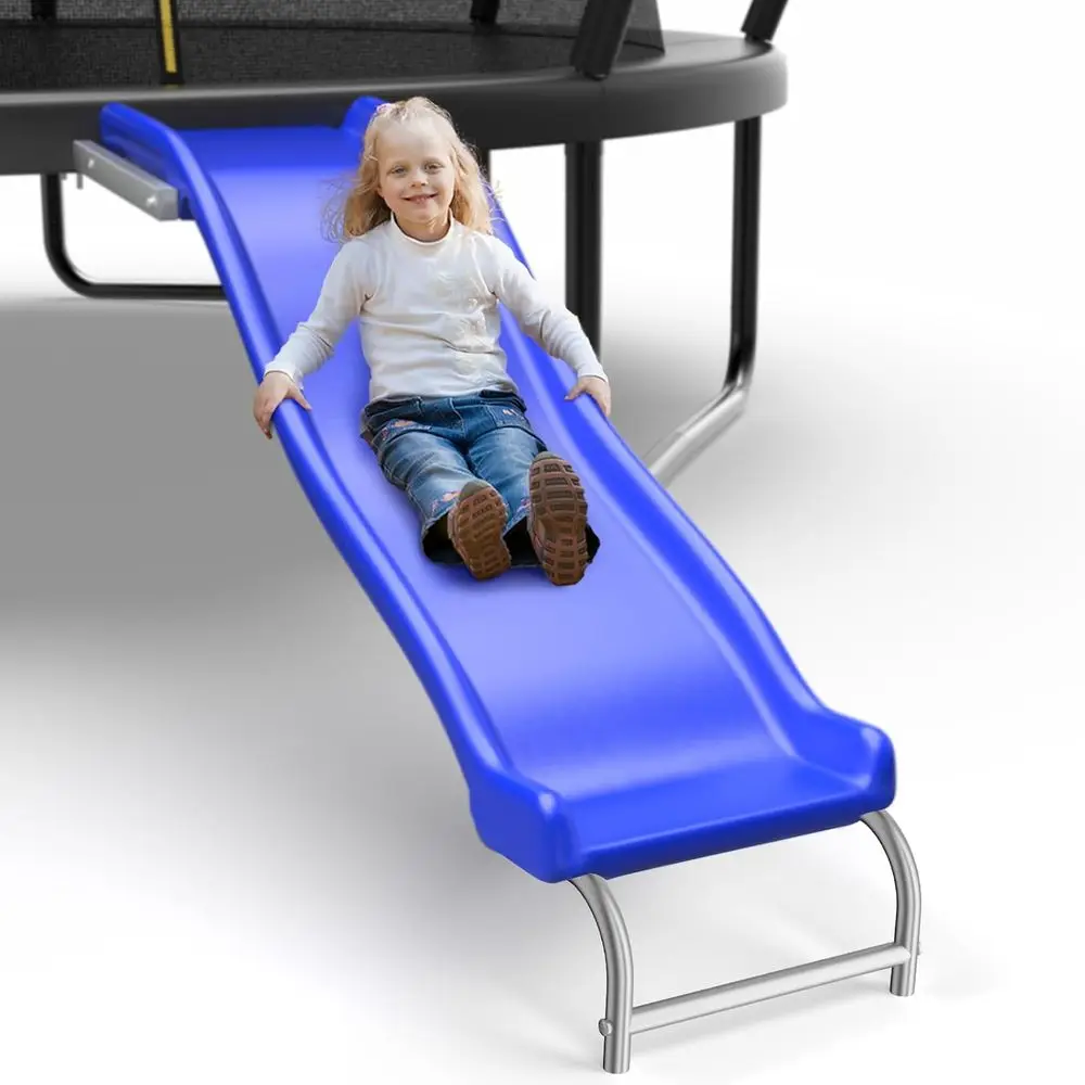 

Sturdy Outdoor Plastic Slide with Support for Ages 6+, Up to 220 lbs, Blue