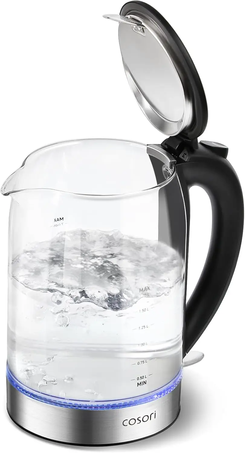 

Electric Kettle, No Plastic Contact With Water, Wide Mouth For Easy Cleaning, Auto Shut Off, 1.7L Tea Kettle & Hot Water