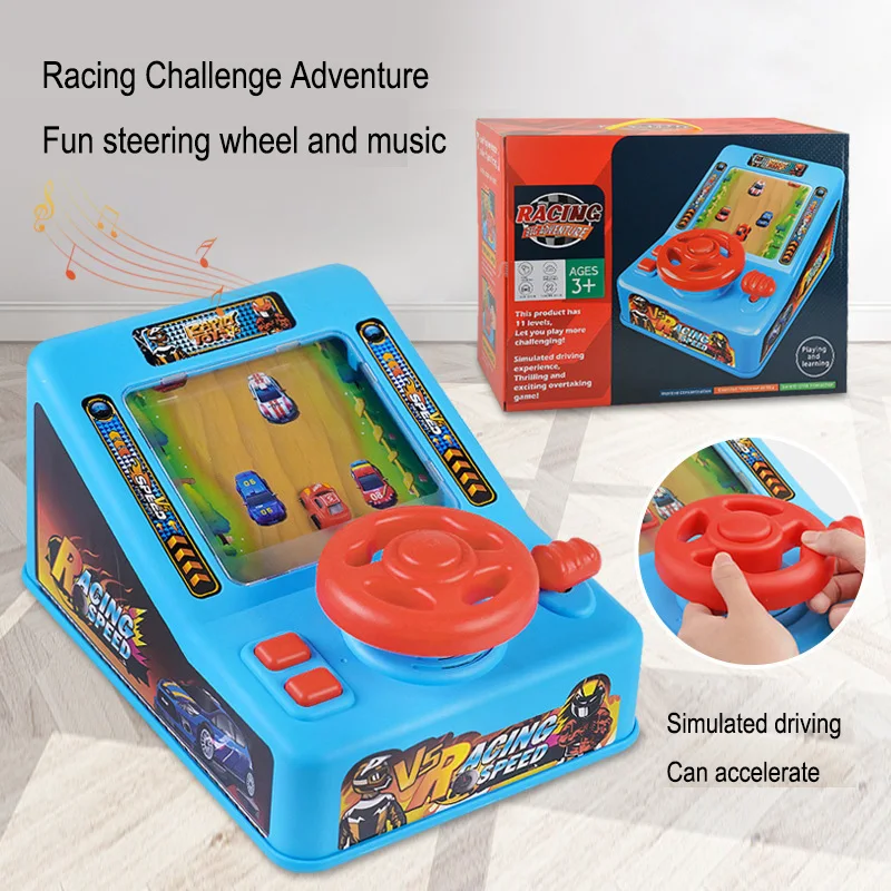 Carro de corrida eletrônico aventura jogo volante condução brinquedo máquina de jogo simula volante carro de corrida