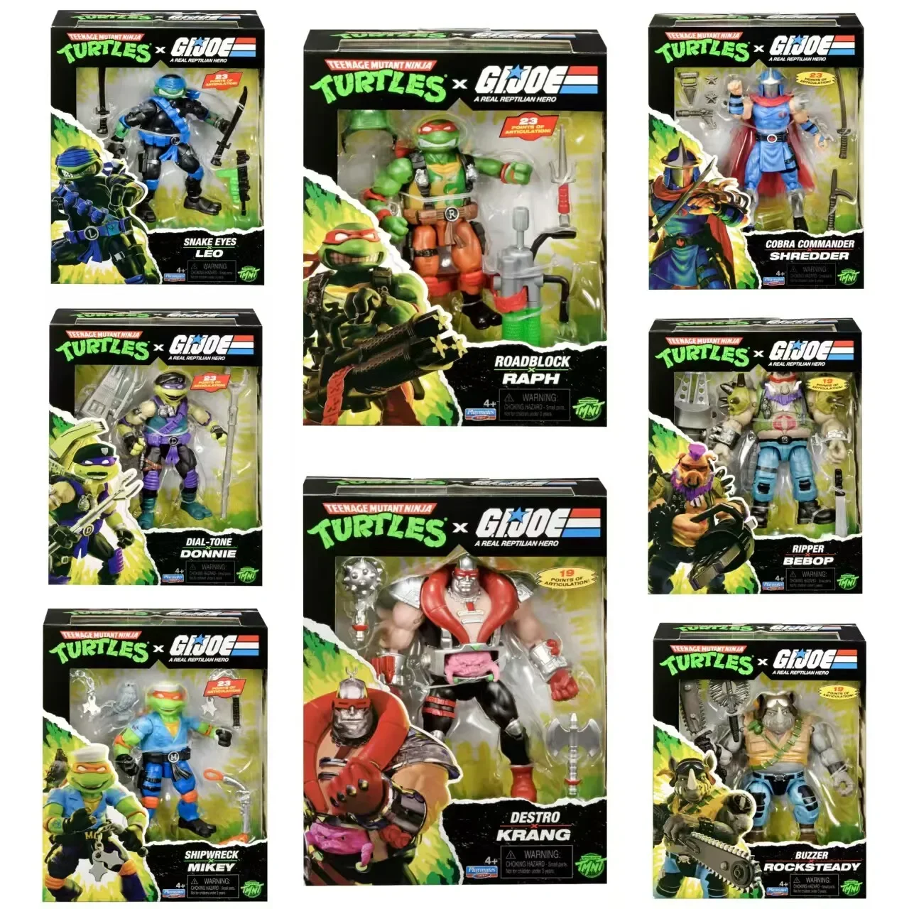 TEENAGE MUTANT NINJA TURTLES G.I JOE Poseable Crossover Action Figure Collection Hero Ninja Warrior Model Articulated Toy
