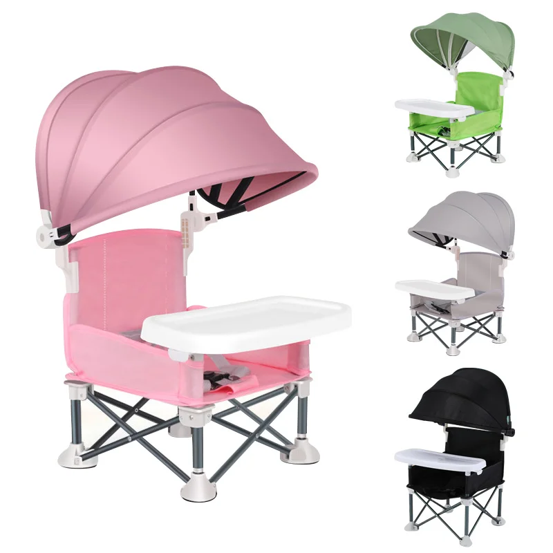 Foldable Baby Dining Chair Portable kids Dining Table Small Chair Children Outdoor Beach saet Aluminum Alloy Furniture Supplies