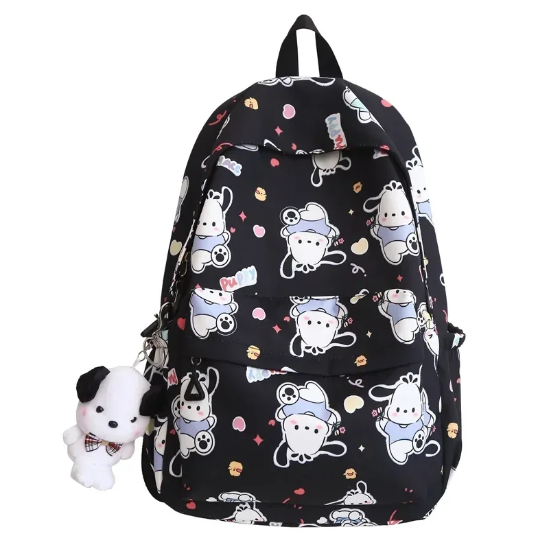 Sanrio Pochacco Backpack Cartoon Zipper Shoulders Bag Large Capacity Student School Bag Waterproof Cute Fashion Y2k Girl Gifts