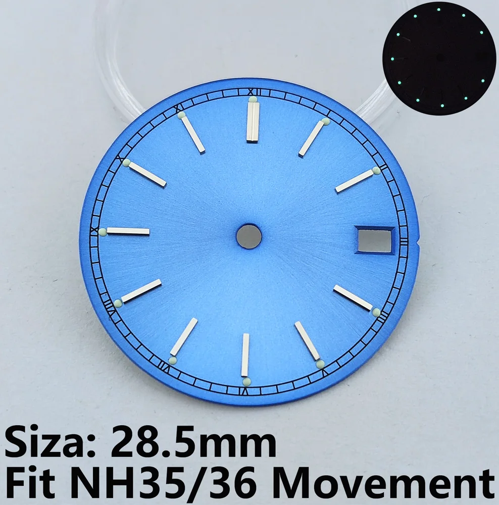 28.5mm NH35 Watch Dial NH35 Dial NH36 Watch Dial 28.5mm Dial Luminous Dial DIY Custom LOGO Suitable For NH35/NH36 Movement