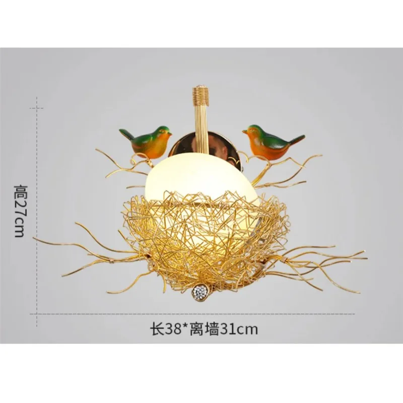 الحديثة Cottagecore Bird'S-عسل وحدة إضاءة LED جداريّة مصابيح غرفة المعيشة غرفة نوم السرير درج مرور الشمعدانات لوفت تركيبات إضاءة ديكور E27