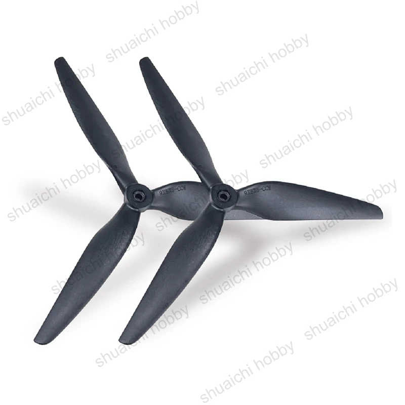 1PCS 9X5X3 9inch Three Blades Propeller Carbon Fiber Nylon Black CW CCW Paddle 5mm Center Inner Hole for FPV Drone Accessories