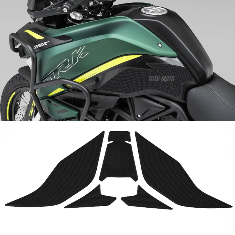 For Benelli TRK702 TRK702X TRK 702 X 702X Motorcycle Non-slip Side Fuel Tank Stickers Waterproof Pad Rubber Sticker Accessories