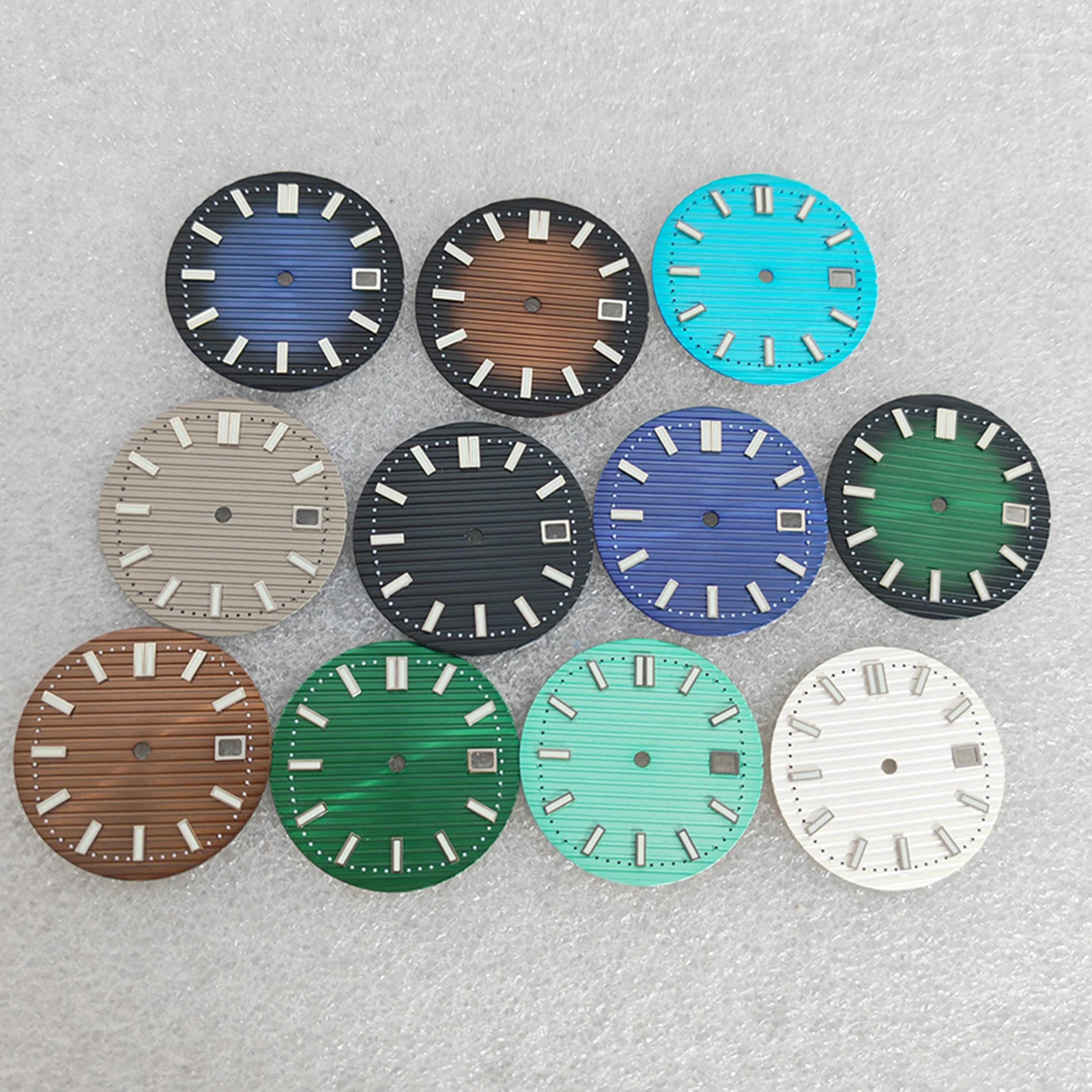 New Watch Dial 30mm Single-Date Multi-Color Dial for Japanese 9015 Movement Only Green Luminous Watch Faces Watch Part