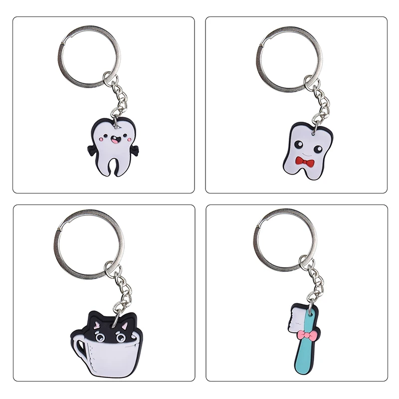 Jolies dents dentaires en forme de dessin animé pour filles, modèle de simulation, clé de dent, pendentif, cadeau de mode, 1 pièce