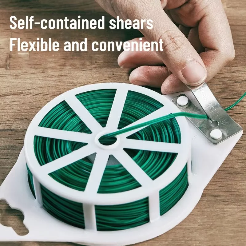 1 Rolo de 100M de Fita Plástica Multifuncional de Aço, Resistente e Reutilizável, para Suporte de Plantas e Flores no Jardim Doméstico