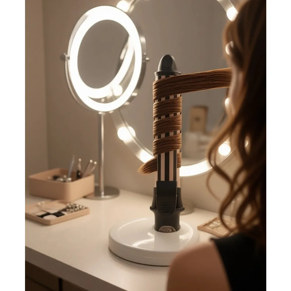 Automatic 32mm Curling Iron with Rotating Barrel 450F LCD Dual Voltage Ion Care