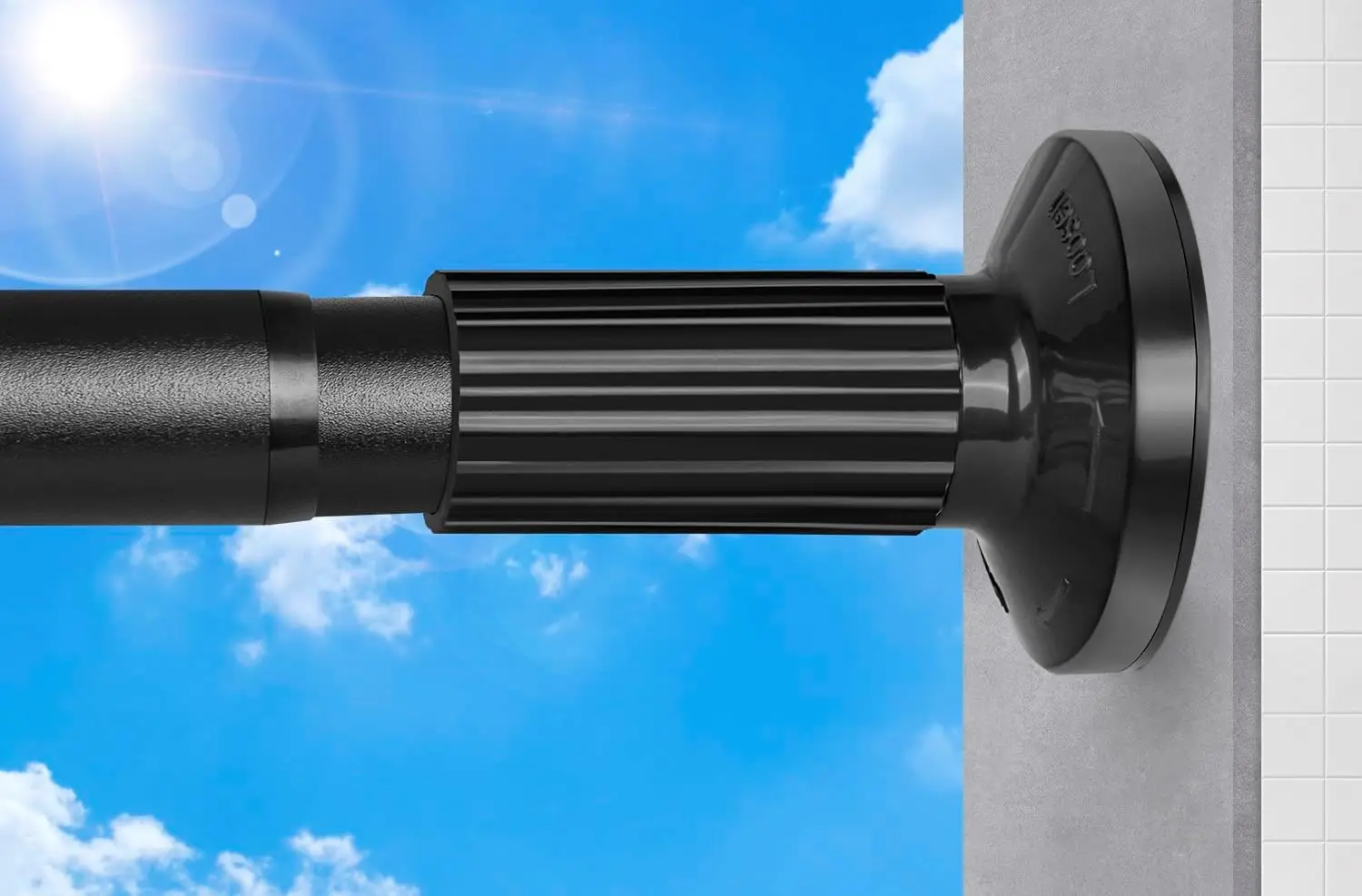 

Регулируемый карниз с пружинным механизмом, без сверления, простая установка, устойчивый к ржавчине, черный, для окон, ванной комнаты, патио