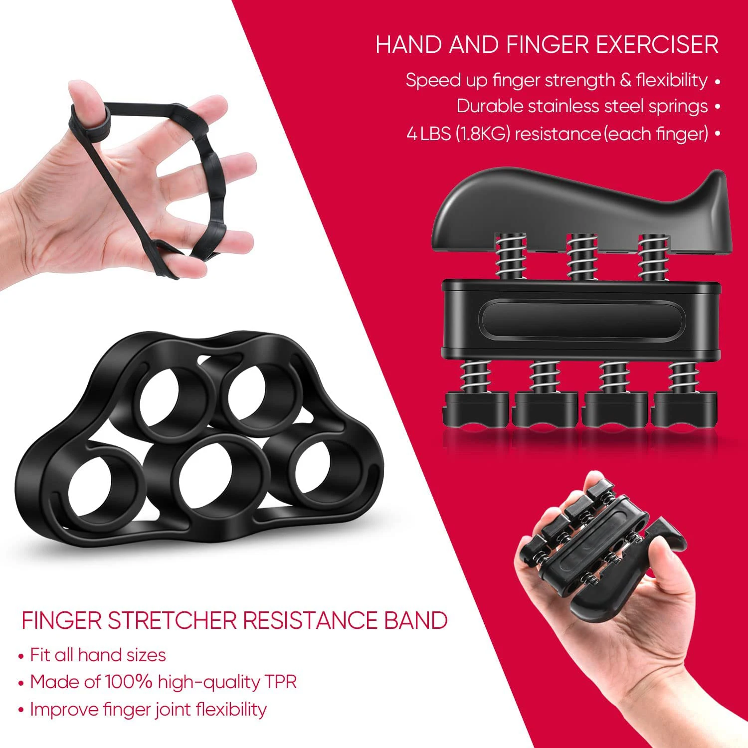 5-60Kg Adjustable Heavy Gripper Fitness Hand Exerciser Grip 5 PCS Hand Trainer Sport Gym Expander Strengthener Crossfit Grips
