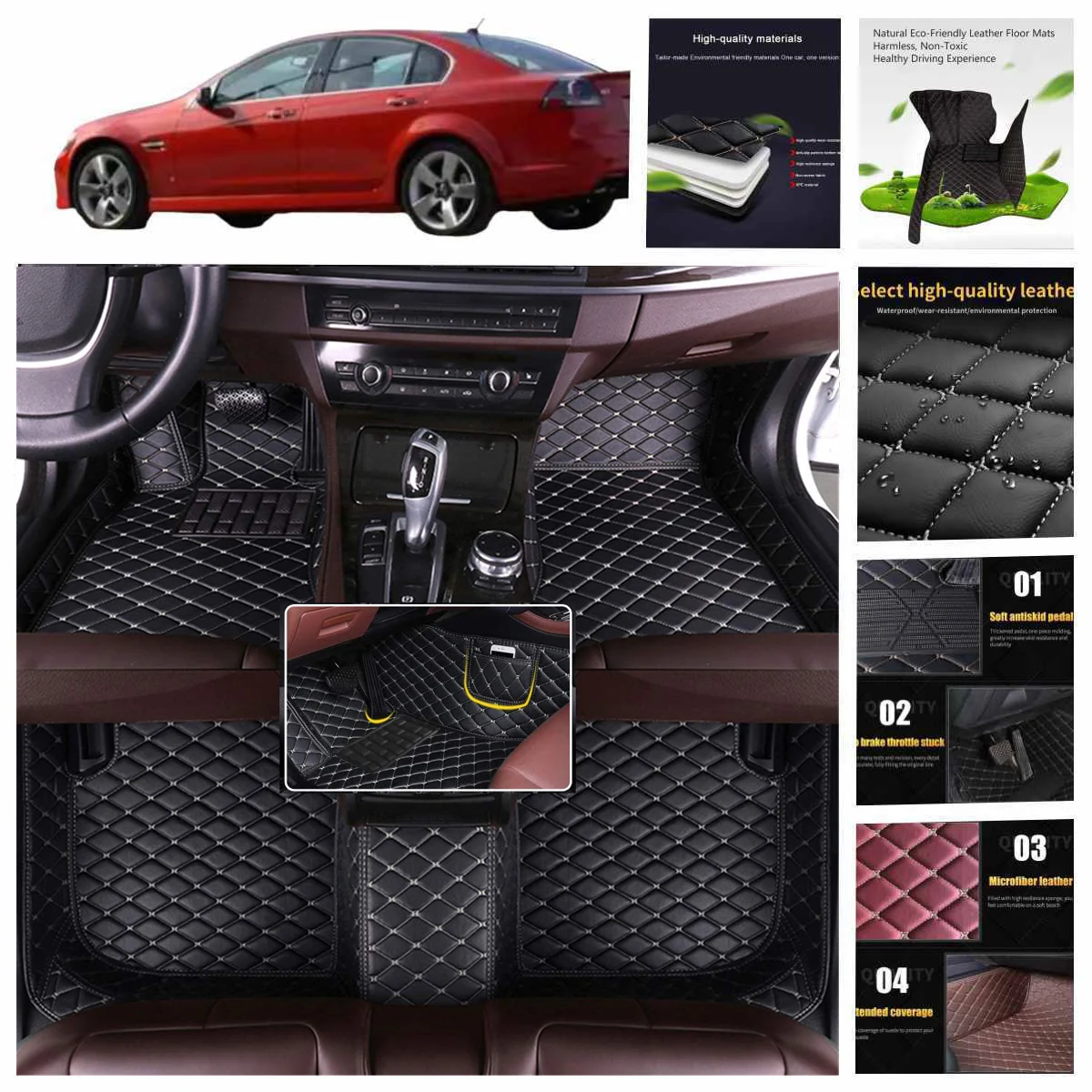 

5D кожаные водонепроницаемые автомобильные коврики на заказ для VW Touran, автомобильные ковры, аксессуары, подкладки Coche