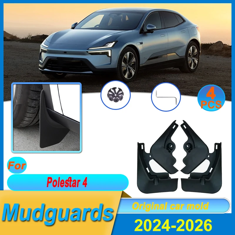 

Car Mud Flap For Polestar 4 Accessories 2025 2026 2024 Scratch Resistant Mudguard Splash Guard Front Rear Wheel Fende Auto Parts