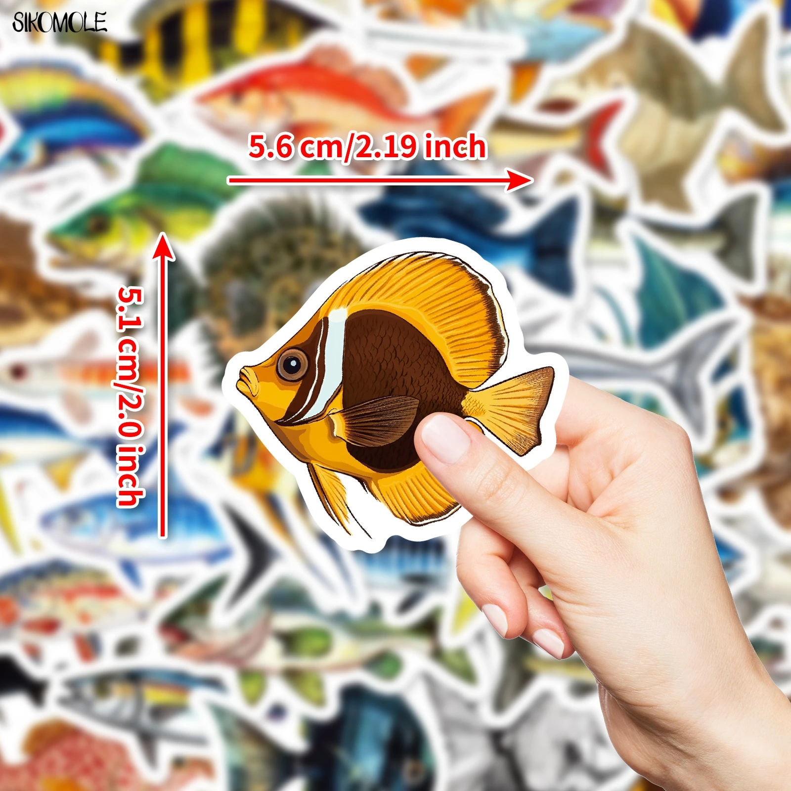 10/30/50PCS ที่สมจริง Marine ปลา PVC Graffiti สติกเกอร์ความงามสัตว์ DIY ของเล่นตกแต่งกระเป๋าเดินทาง Decal สติกเกอร์แพ็ค