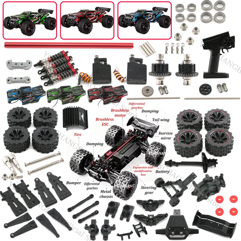 TS 9522-9522PRO Remote Control Vehicle Original Equipment Accessories Collection: Front and Rear Linkages, Steering Servo, Tires