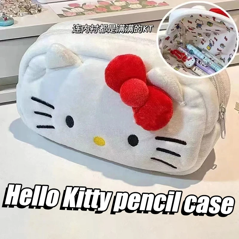 

Пенал Hello Kitty, большая вместительная сумка для канцелярских принадлежностей, милая мультяшная сумка для хранения косметики для мальчиков и девочек, школьные принадлежности для студентов