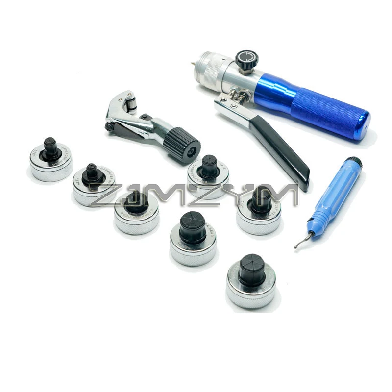 Hydraulic Tube Expander Set 7 Heads CT-300 Refrigeration Repair Tool Kit Copper Pipe Swaging Tool