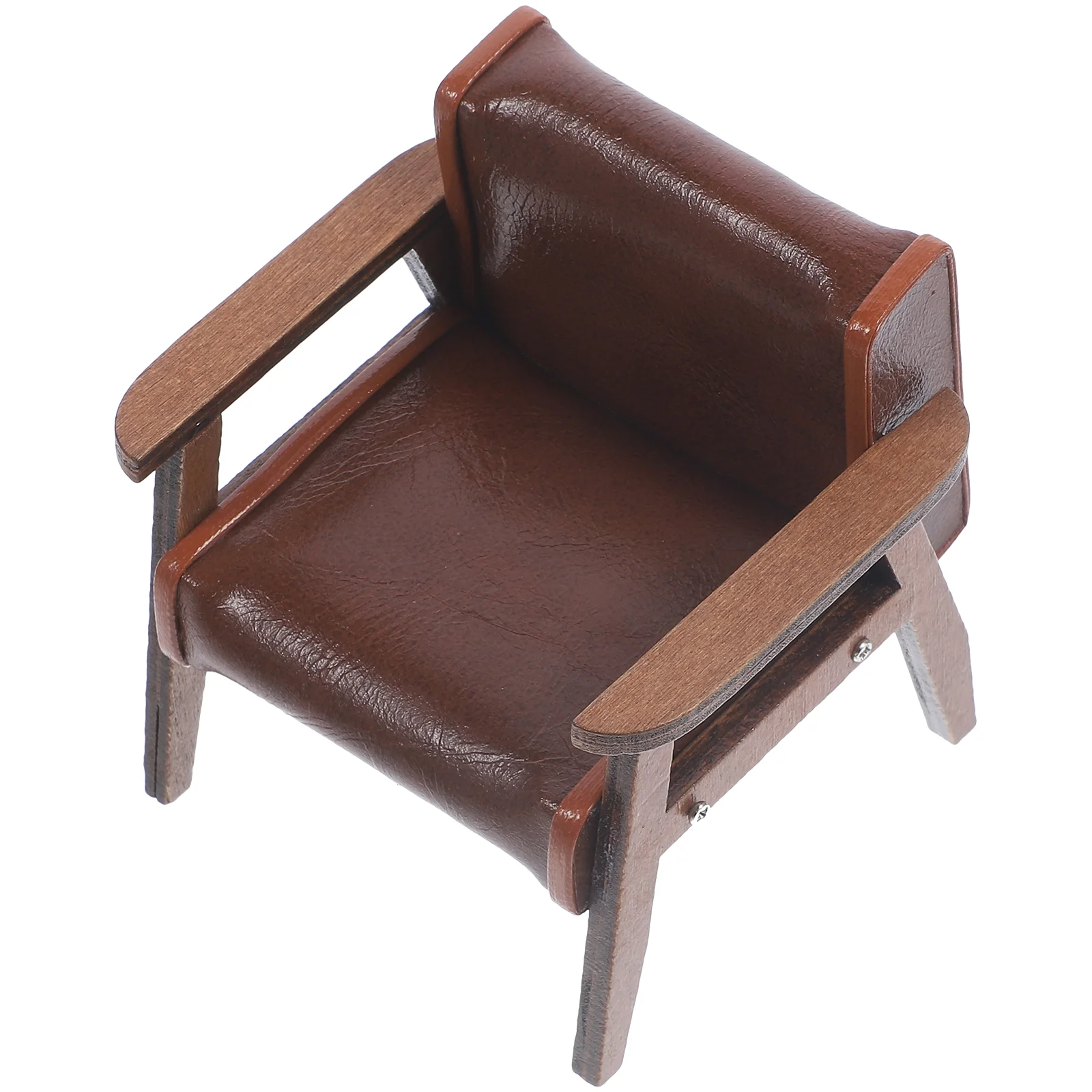 Miniature Furniture Chair Retro Decor House Decoration Vintage Couchs Light Brown