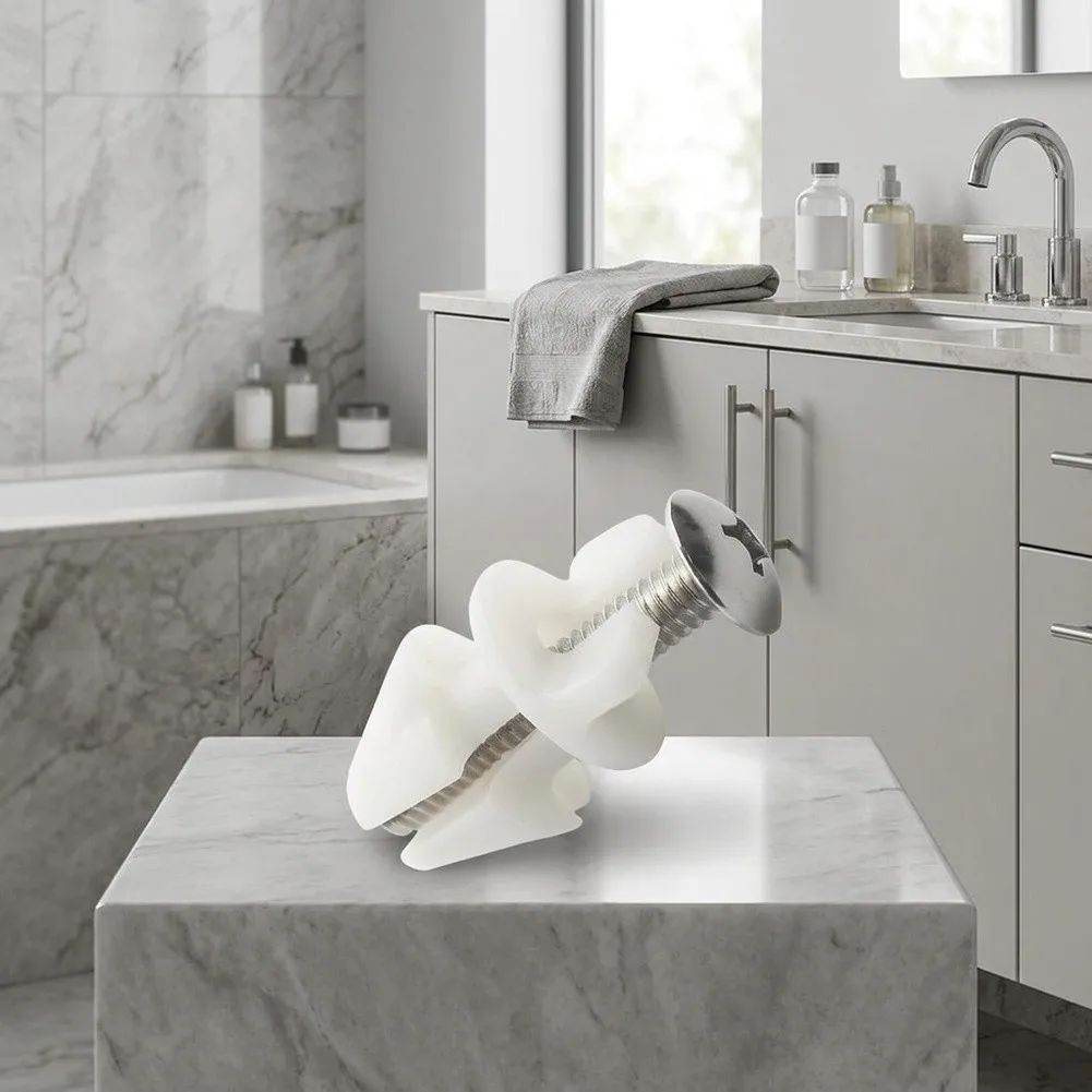 Plastic Toilet Hardware Toilet Seat Bolts Damaged Bolt Substitute Lightweight Yet Sturdy Lightweight Bathroom Fixtures