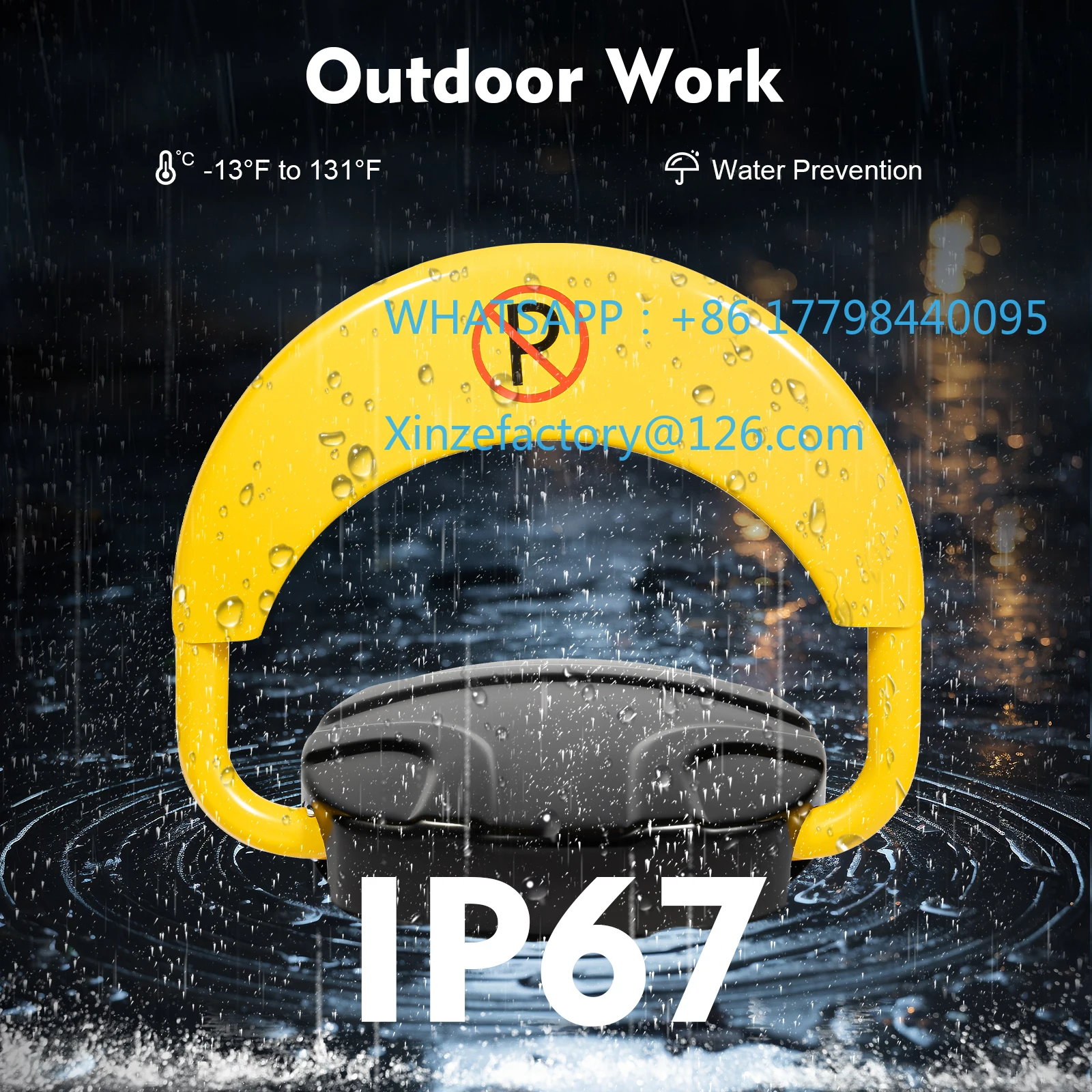 

Customizable Parking Barrier Parking Post with Remote Controls and Keys 180° Rotating Rocker