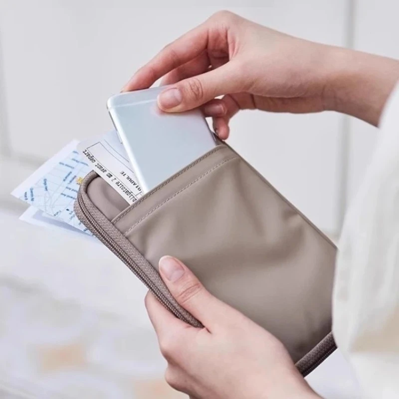 1PC Creative Nylon Travel Passport Bag Business Fashion Men and Women Holding Document Wallet Mobile Phone Receipt Storage Bag