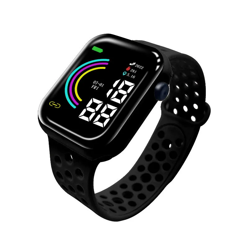 Children's electronic watch, student rainbow digital display LED electronic watch