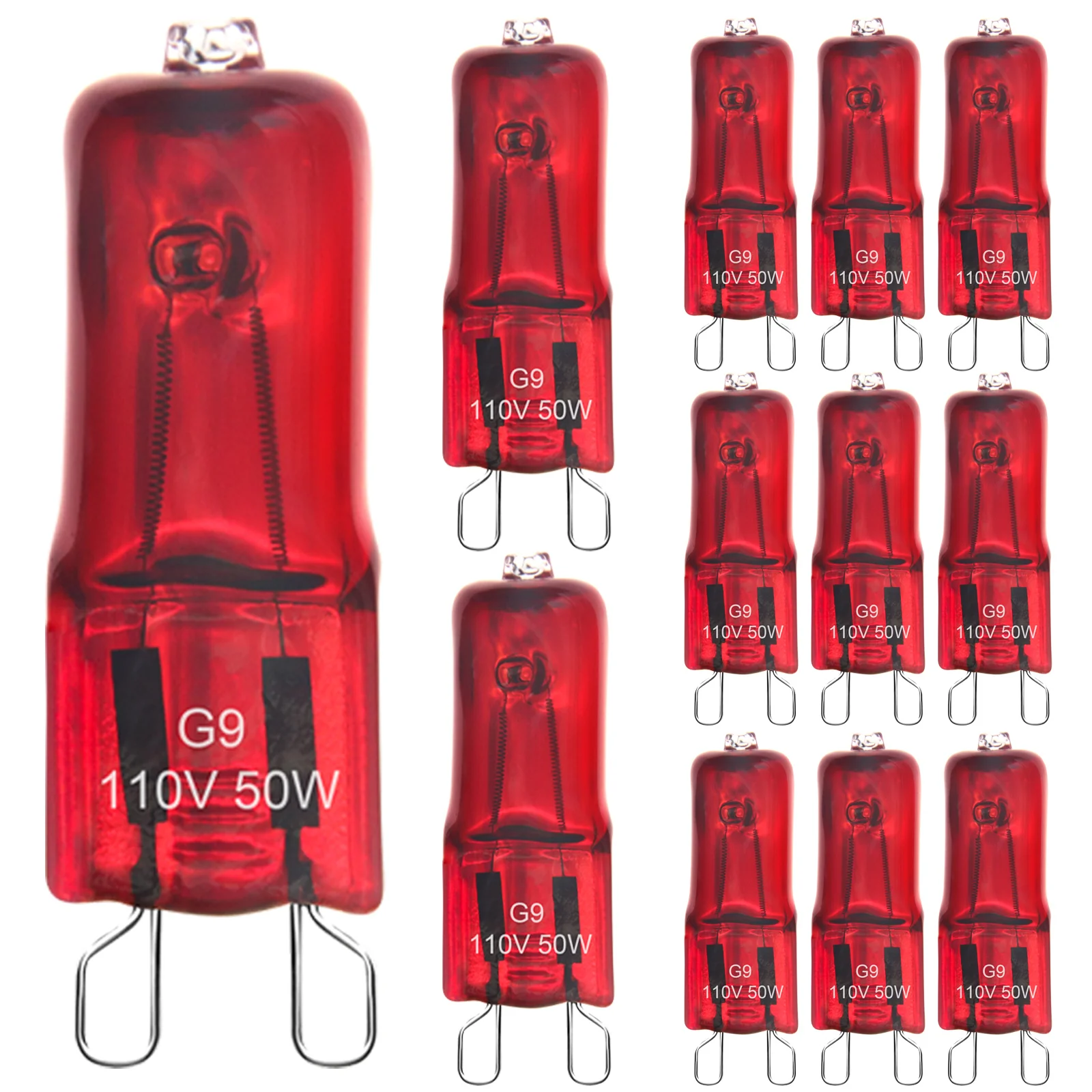 10 قطعة G9 الأشعة تحت الحمراء مصباح الحرارة لمبات للزواحف ، الضوء الأحمر UVA الزواحف مصباح الحرارة 2 دبوس قاعدة صغيرة الزواحف ضوء لمبة استبدال