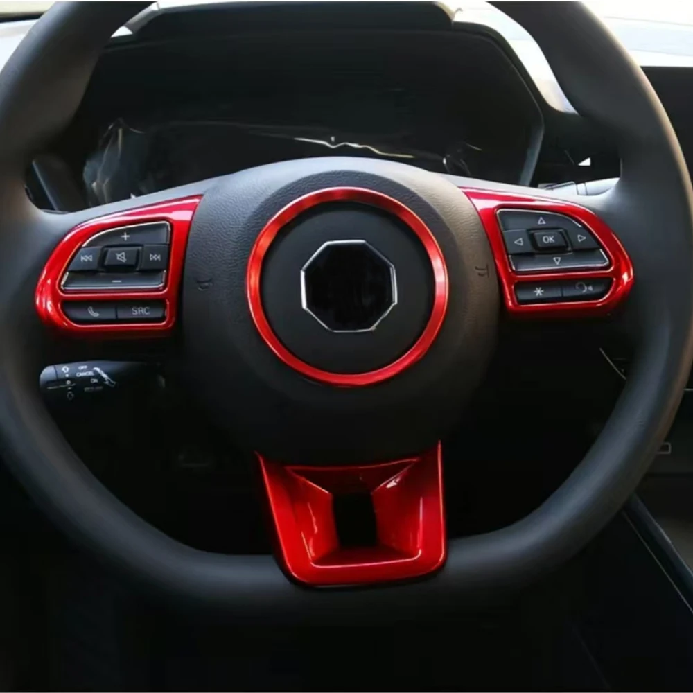 3 PCS Car Steering Wheel Interior Button Cover For MG5 MG6 MG HS ZS Interior Trim Modified Patch Car Accessories