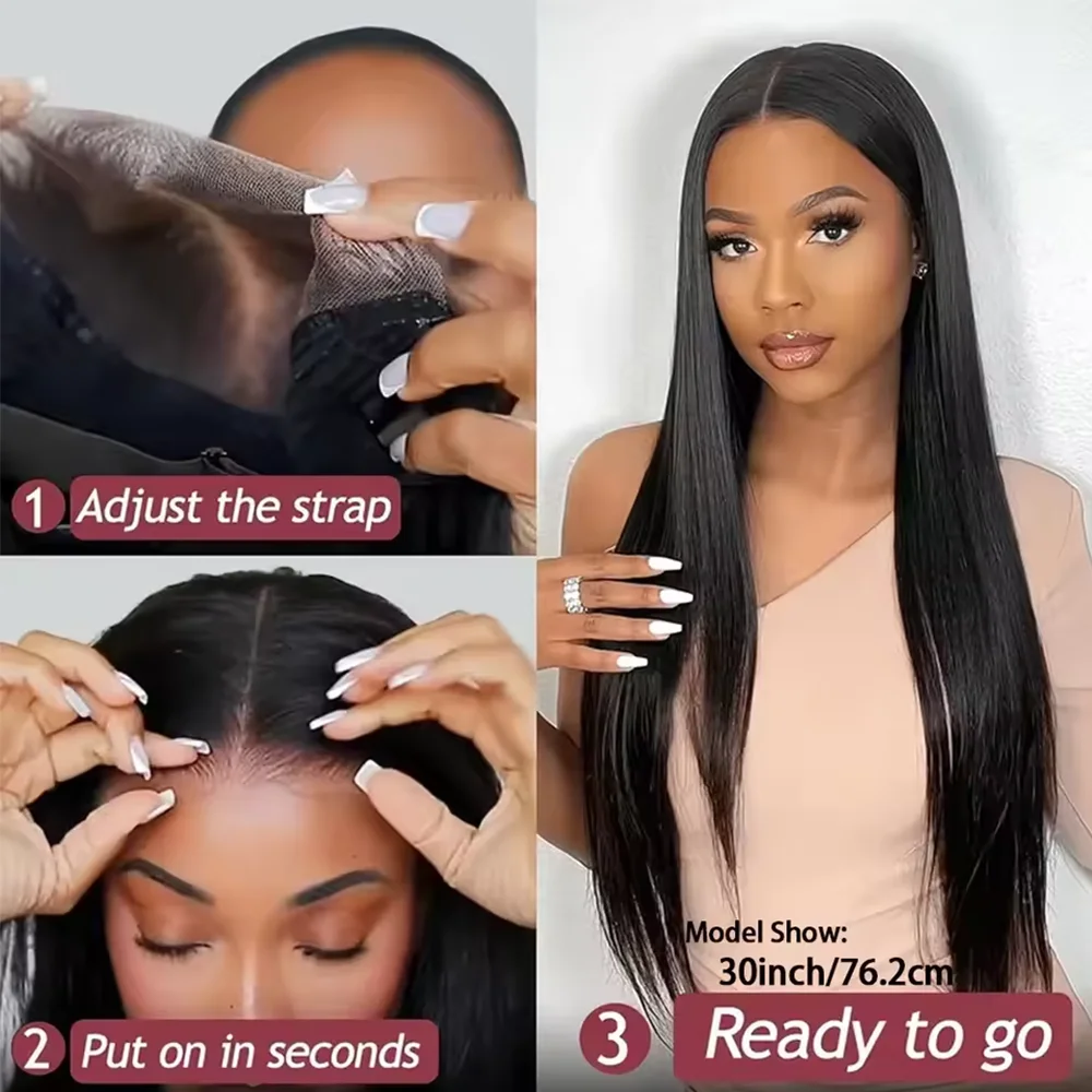16-42 Inches 5x5 Lace Closure Wigs Bone Straight Wig 13x4 13x6 Transparent Lace Frontal WigBrazilian Human Hair Wear And Go Ready To Wear PrePlucked Natural Hairline