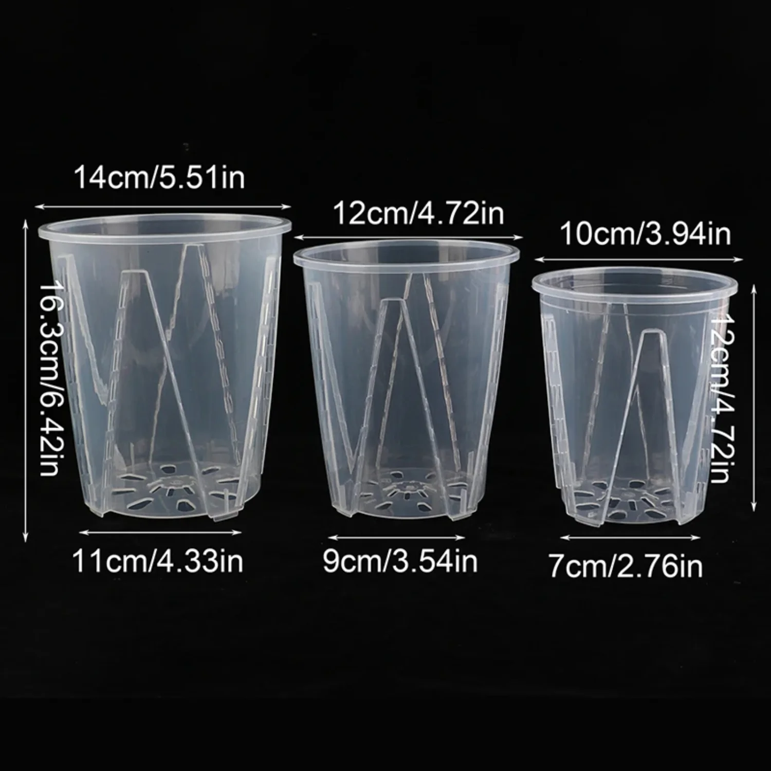 1Pc Plant Pot DIY Plastic Transparent Cylindrical Flower Holder Large Capacity Thickened Anti-Deformation Durable Vegetable Plan