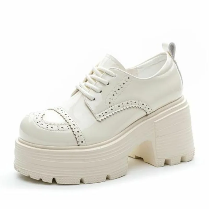 

Осенние женские женские ботинки из натуральной кожи 9 см, повседневные весенние туфли-лодочки Мэри Джейн на танкетке на платформе, дышащая обувь в британском стиле