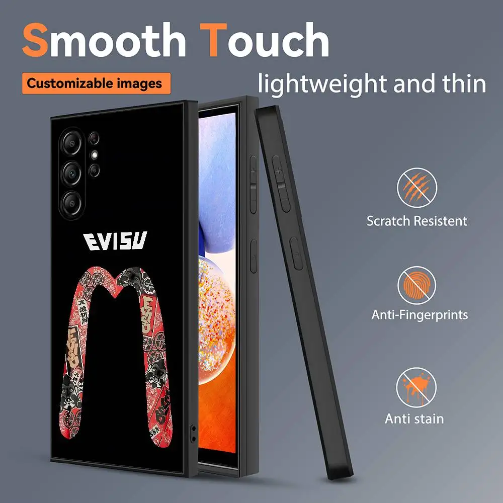 Модный чехол для телефона E-EVISU-SU для Samsung Galaxy S25 S24 S23 S22 S21 S20 Ultra Plus, противоскользящий матовый мягкий чехол Funda Модный чехол для телефона E-EVISU-SU для Samsung Galaxy S25 S24 S23 S22 S21 S20 Ultra Plus, противоскользящий матовый мягкий чехол Funda