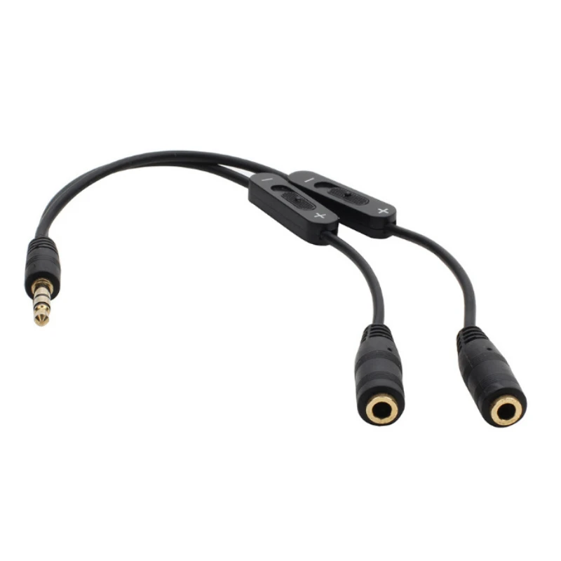 Jack 3.5 Bộ Chia Nam Đến 2 Nữ Jack Âm Thanh Stereo 3.5Mm Cáp Chia Cổng Adapter Âm Lượng Tai Nghe Điện Thoại cáp AUX