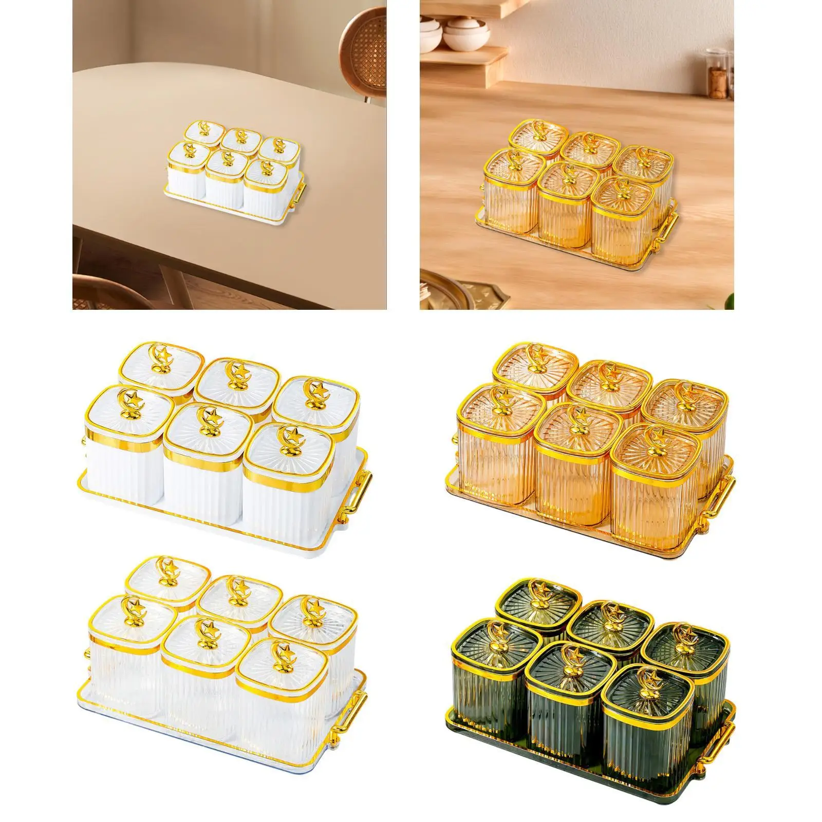 

Dried Fruit Snack Serving Plate Food Storage Box Container Candy Nuts Dish with Lid for Home Condiment Cookies Snacks Kitchen