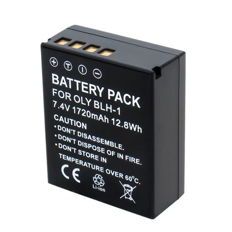 1720mAh High - Capacity BLH-1 Battery 7.4V Fully Decoded for Olympus E-M1 Mark II and OM-D EM1X