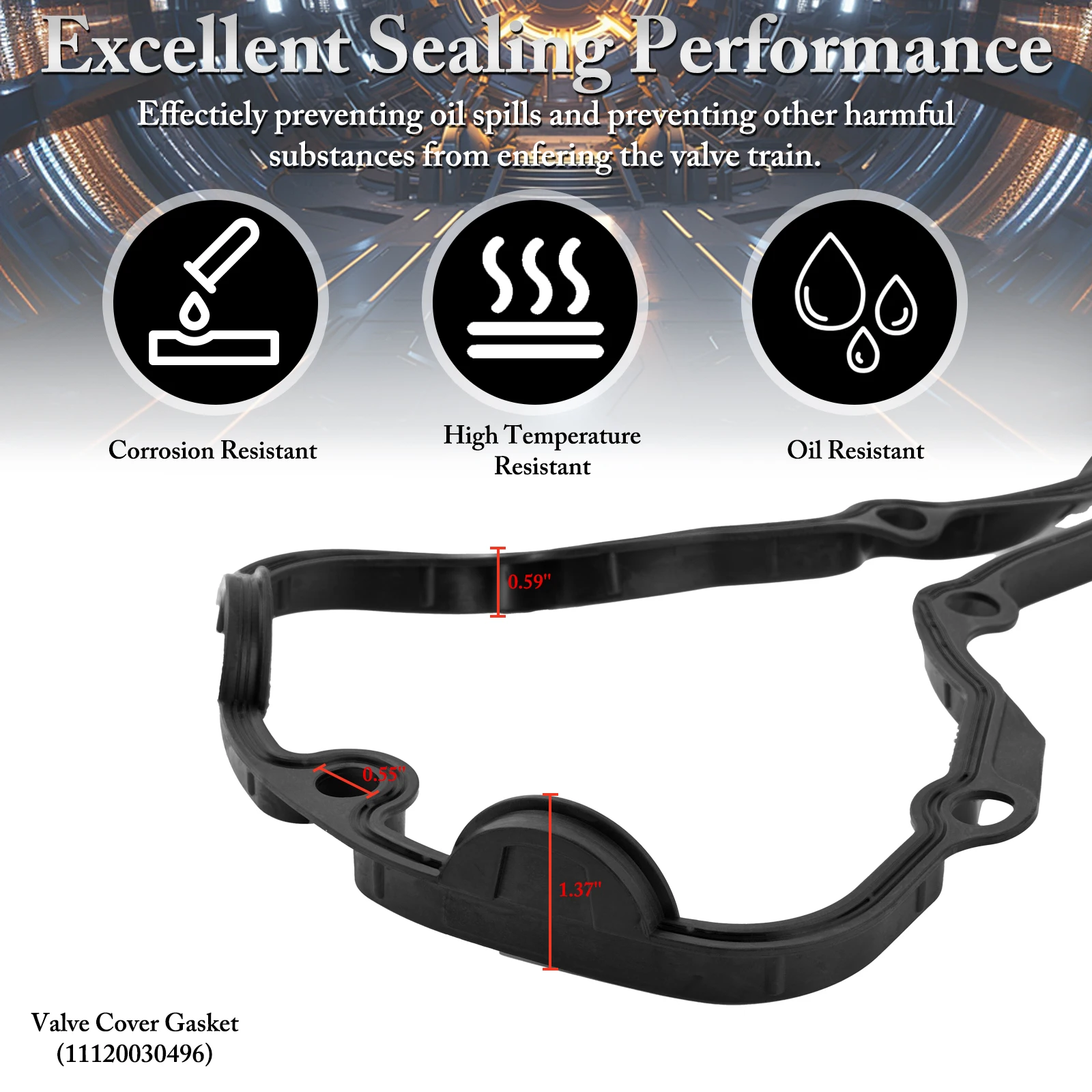 Car Engine Valve Cover Gasket Seal For BMW 3 5 7 Series X3 X5 Z3 Z4 00-06 325i 325 325xi 525i 730i M54 11129070990 11121437395