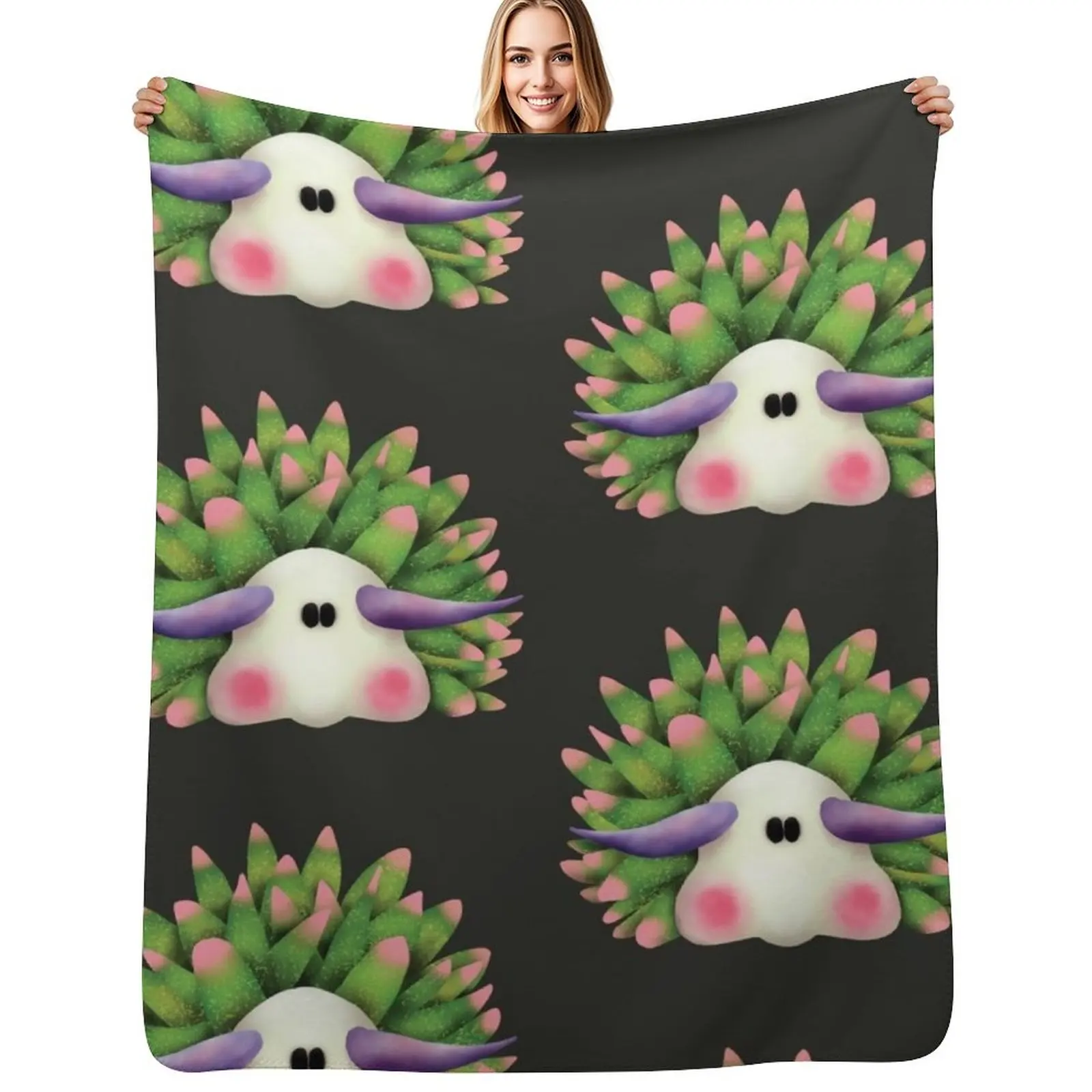 

Leaf Sheep Sea Slug Nudibranch Throw Blanket Thin Soft Blanket for Summer Night Sleeping