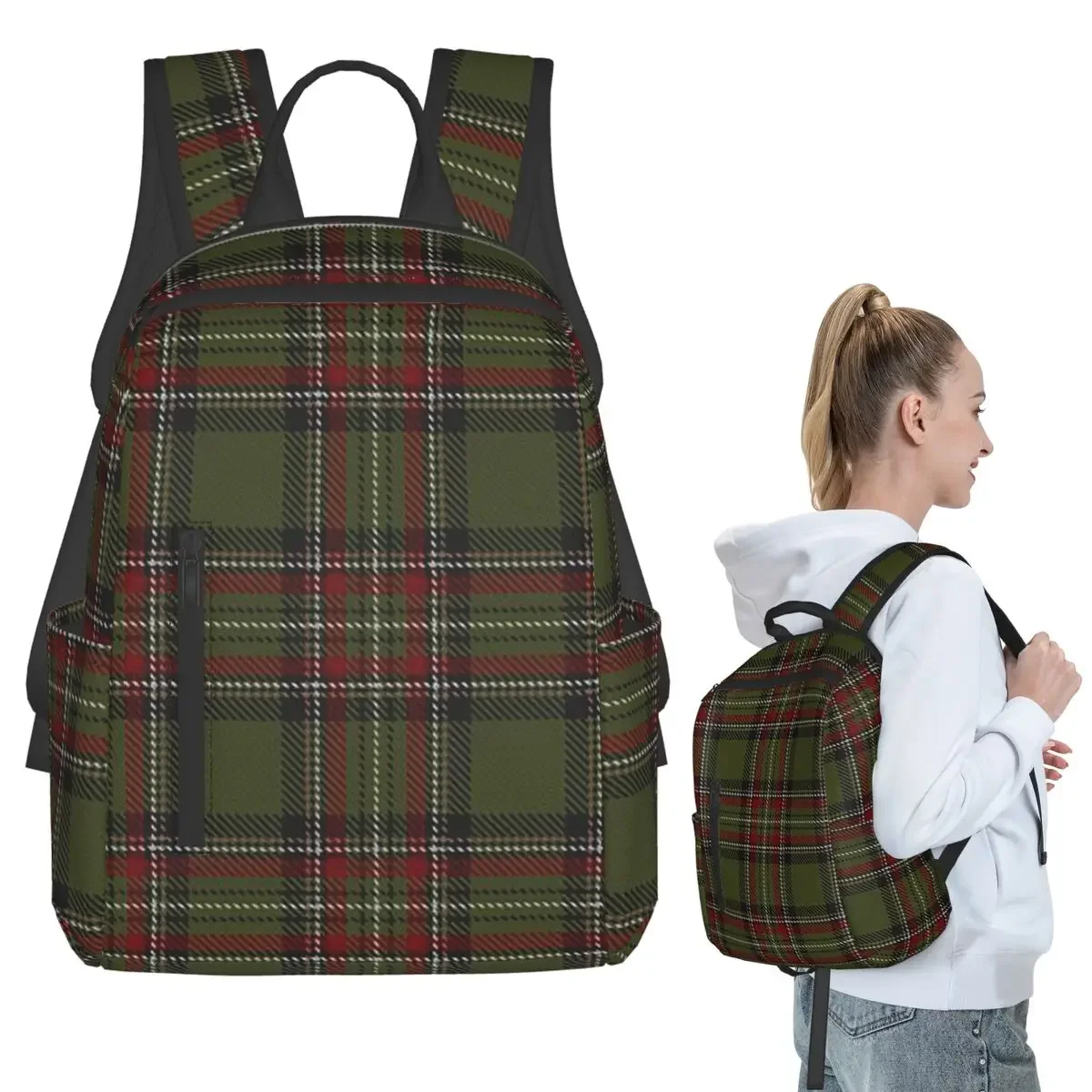 

Classic Scottish Clan Tartan Plaid Backpack Student Boys Girls BookBag Children School Bag Computer Shoulder Bags for Men Women