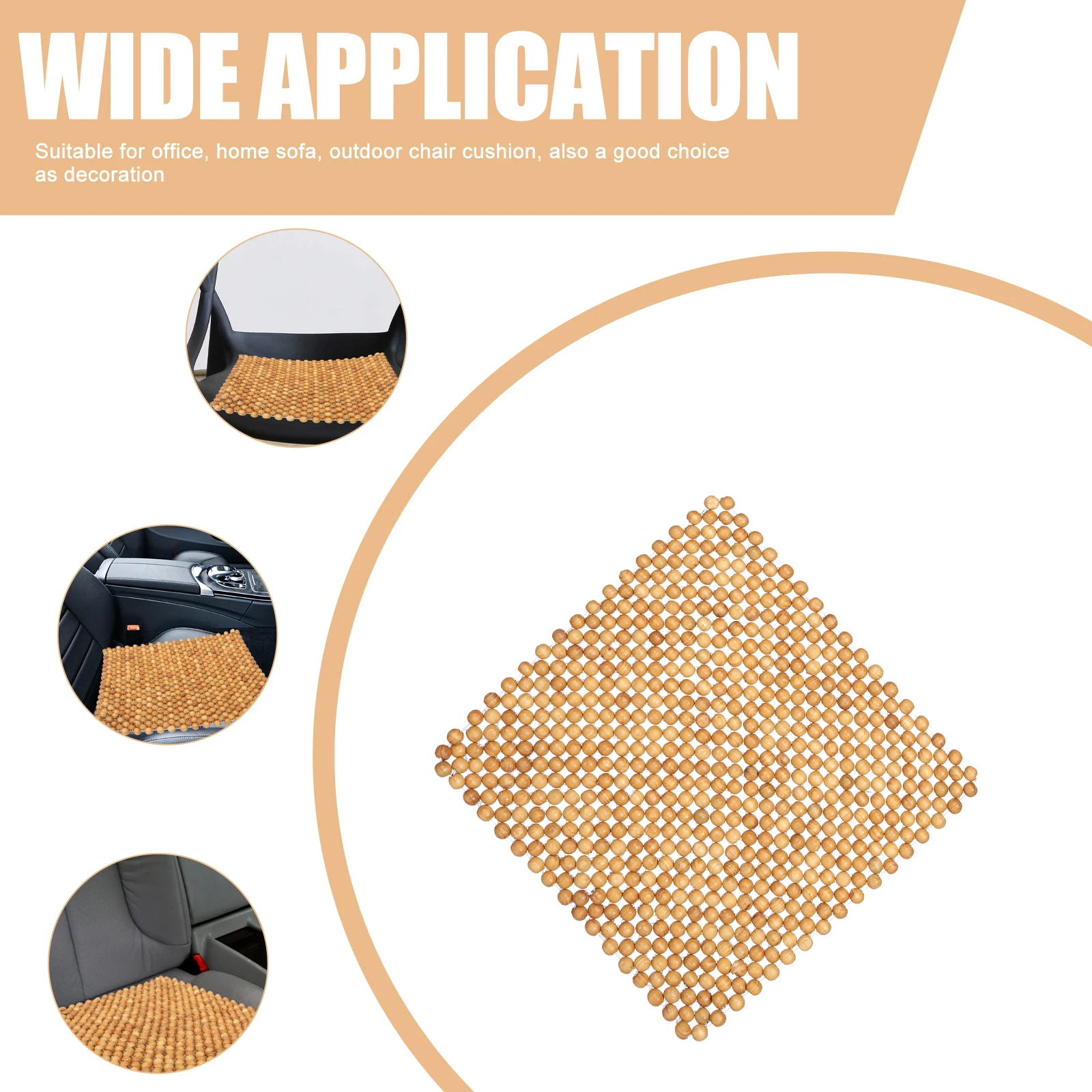 

Pine Wood Seat Cushion 45x45 Cooling Car Beaded Cover Thickened Breathable Sofas Office Sedentary Comfortable Driving Pad Car