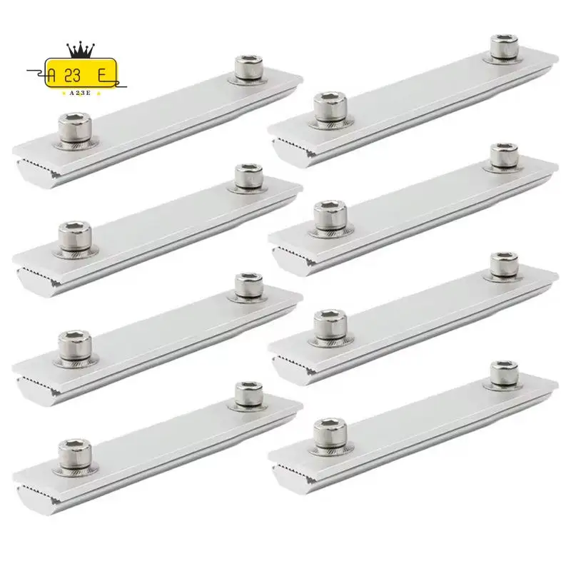 

A23E-8Pcs 14Cm Solar Panel Mounts PV Bracket Rails Connectors Photovoltaic Support Sliver Mounts Solar Power Supplies
