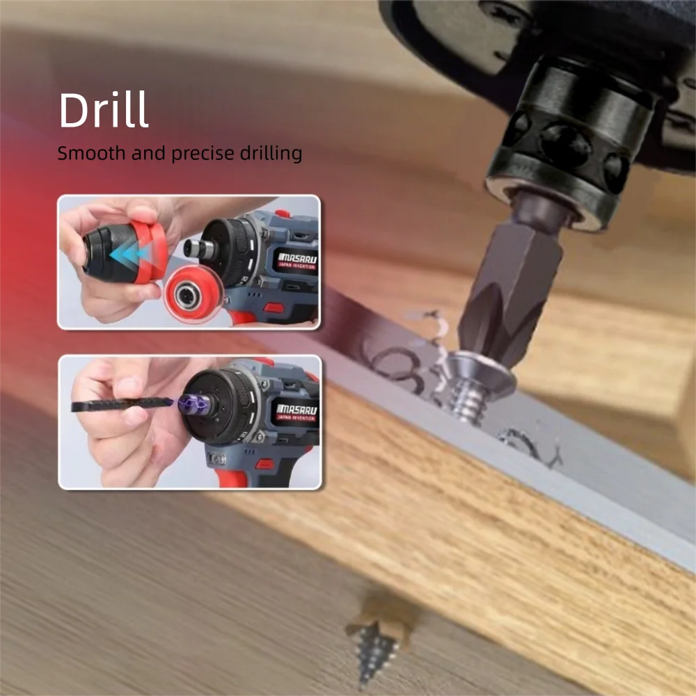 

Электрическая отвертка 18 В 2 в 1, 2 режима, сменная головка, бесщеточный двигатель, дрель, многофункциональный бесщеточный двигатель