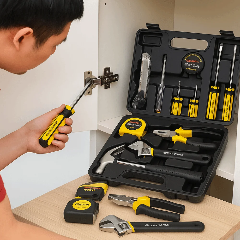

Carbon Steel Gift Tools Set Hard Case 12V/21V Lithium Household Hardware Toolbox Portable Wireless Charging Hand Tools Set