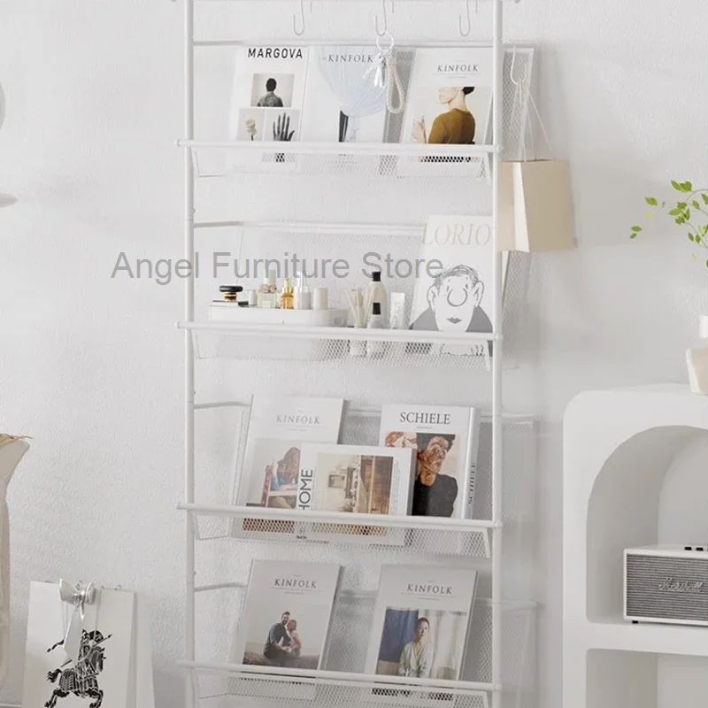 Magazine Bookcases White Minimalist Mobile Unique Children Holder Books Divider Bookshelf Desk Libreria Industrial Furniture