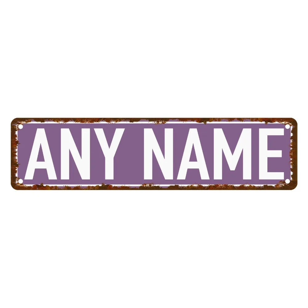 2D Flat Custom Street Sign 15.75×3.94 Inch Rusted Vintage Garage Sign Wire Decor Personalized Name Message Wall Decor