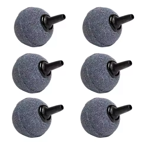 6Pcs Air Stone Ball Shape Mineral Bubble Diffuser High Oxygen Airstones for Aquarium Fish Tank Pump Hydroponics 20x20mm